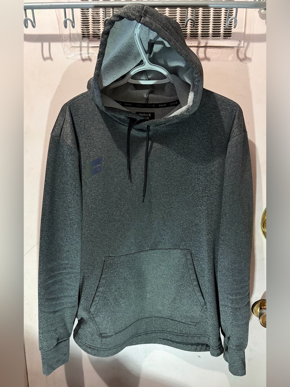 Hurley Men's Gray Fleece Pullover Hoodie